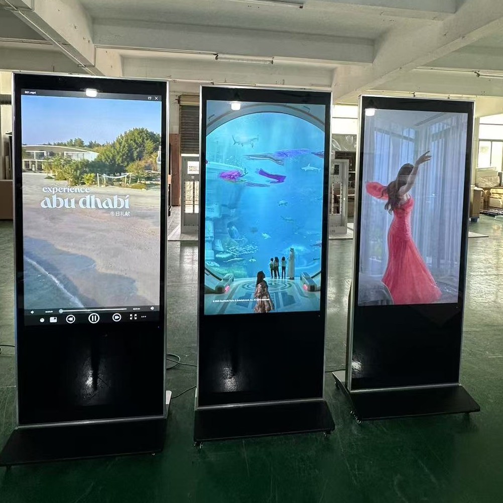 55 pouces intérieures au sol debout joueur de publicité