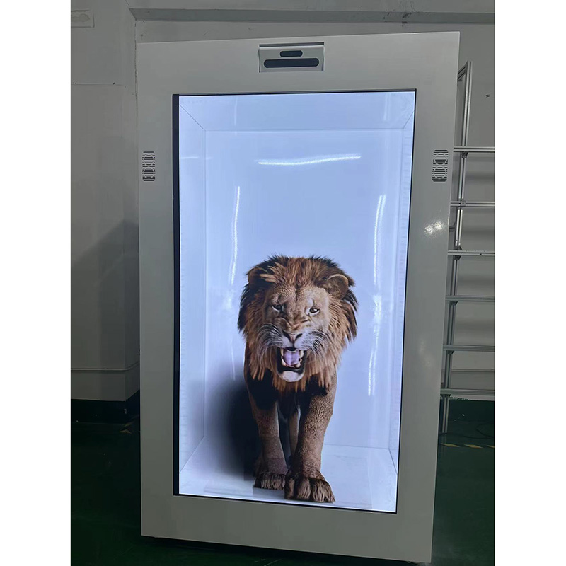 Vitrine lcd interactive d'intérieur transparente, coffret de projection holobox